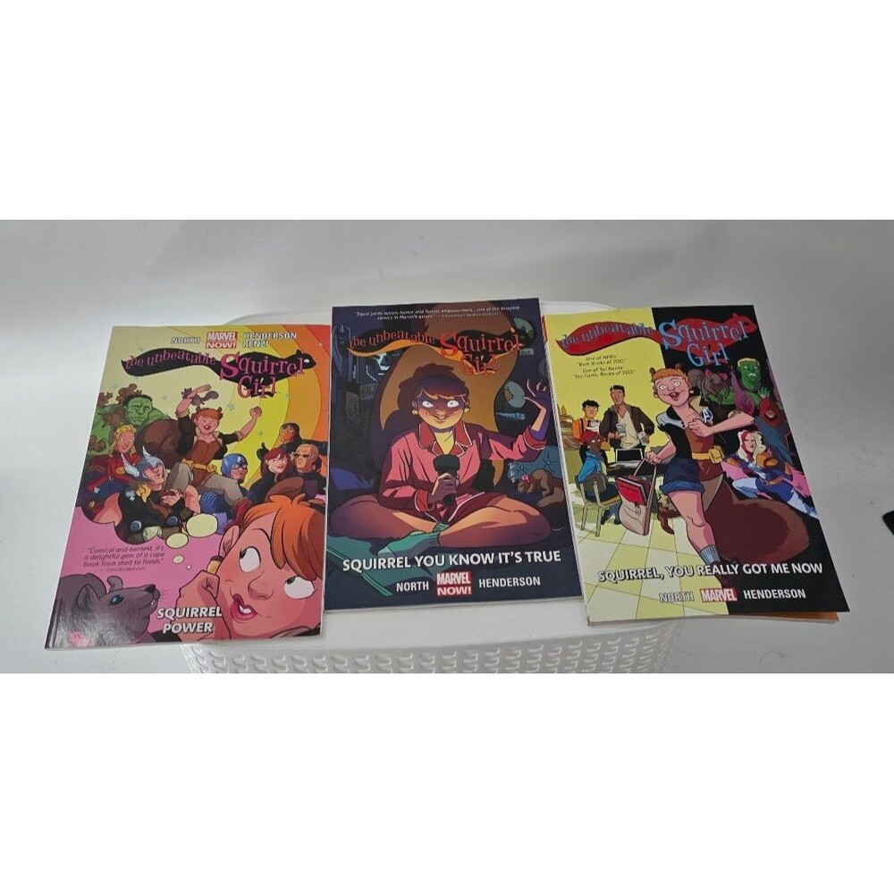 Marvel comic trade paperbacks featuring The Unbeatable Squirrel Girl Volumes 1-3